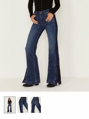Idyllwind Two-Tone Dark Blue Flare Jeans